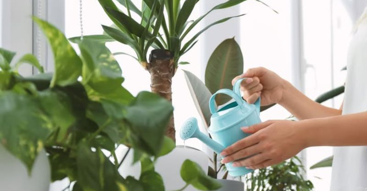 watering indoor plants