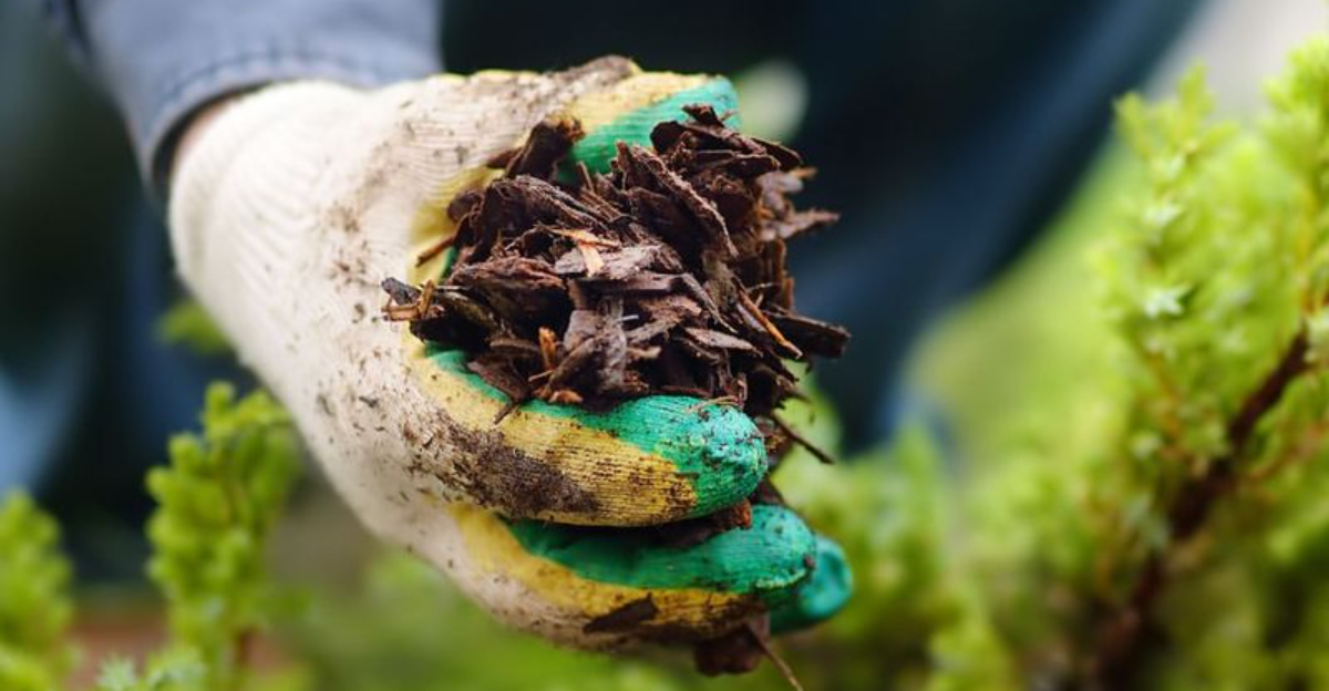mulch in hand