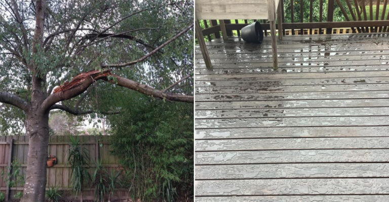 damage in yard after rain