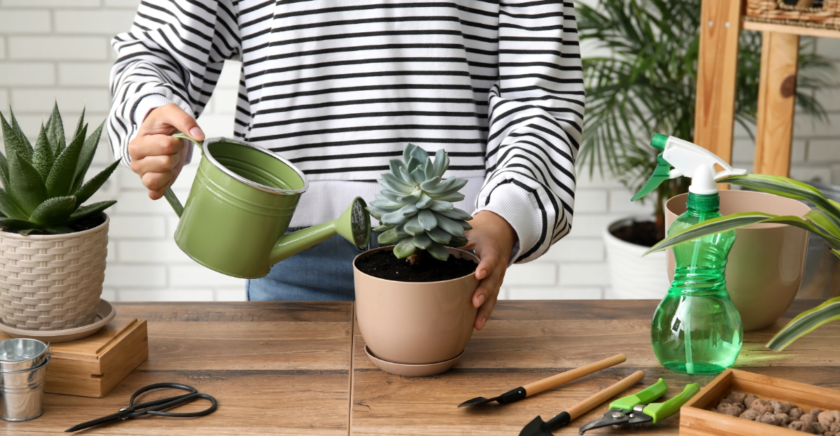 watering succulents (featured image)