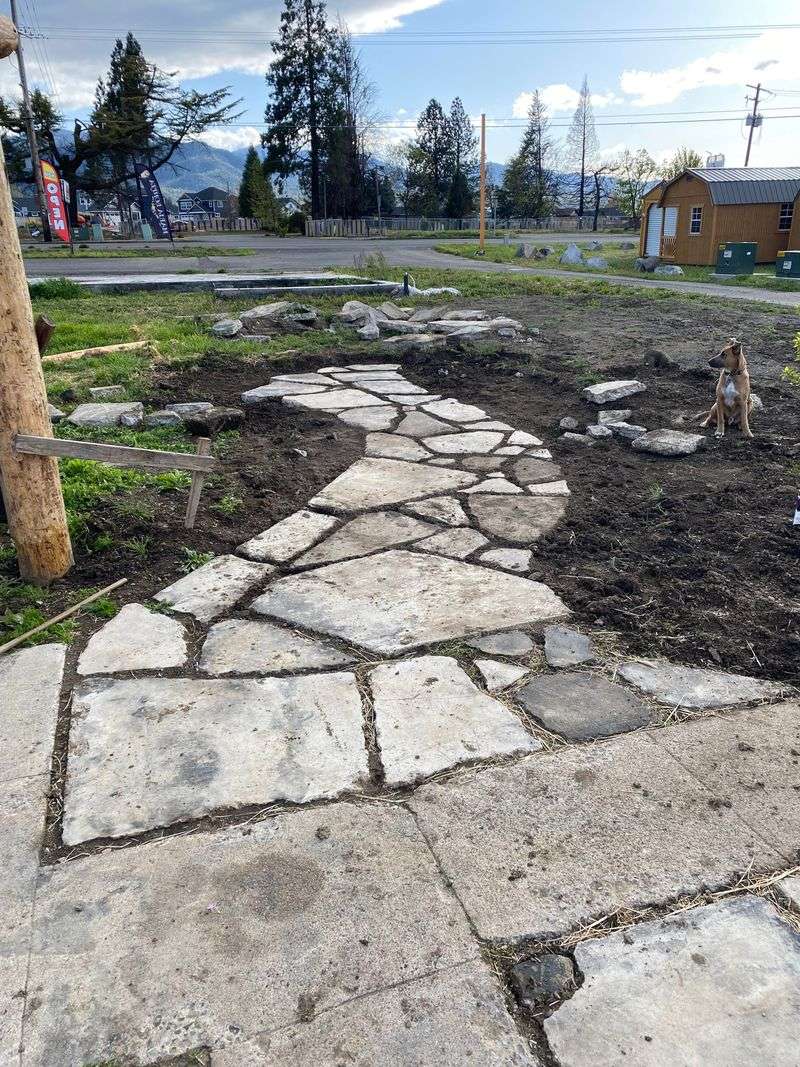 Broken Concrete As Rustic Pathways