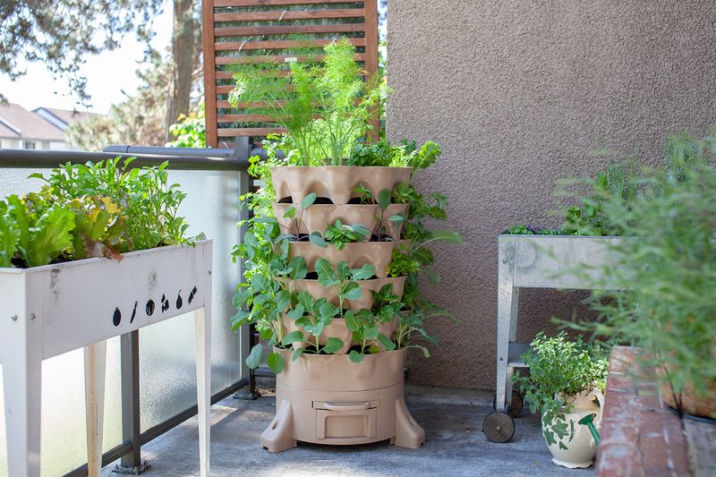 Building Stacked Planter Towers For Vertical Gardens