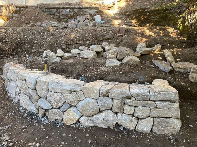 Stacked Stone Retaining Walls
