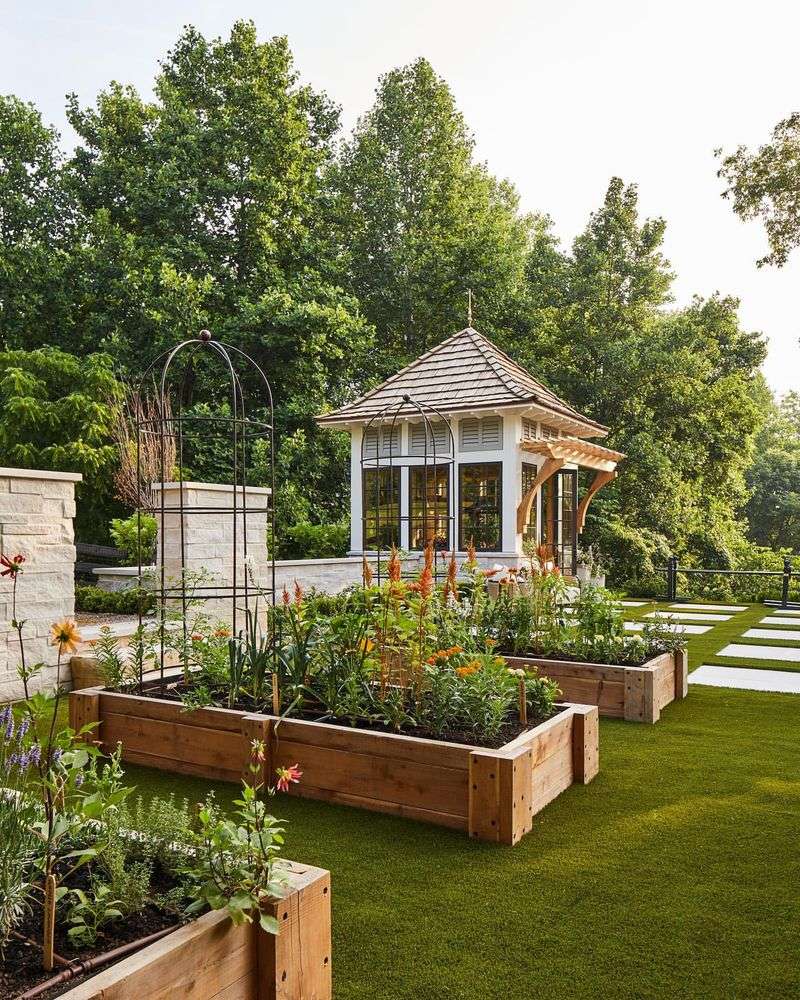 Raised Wooden Box Garden Beds