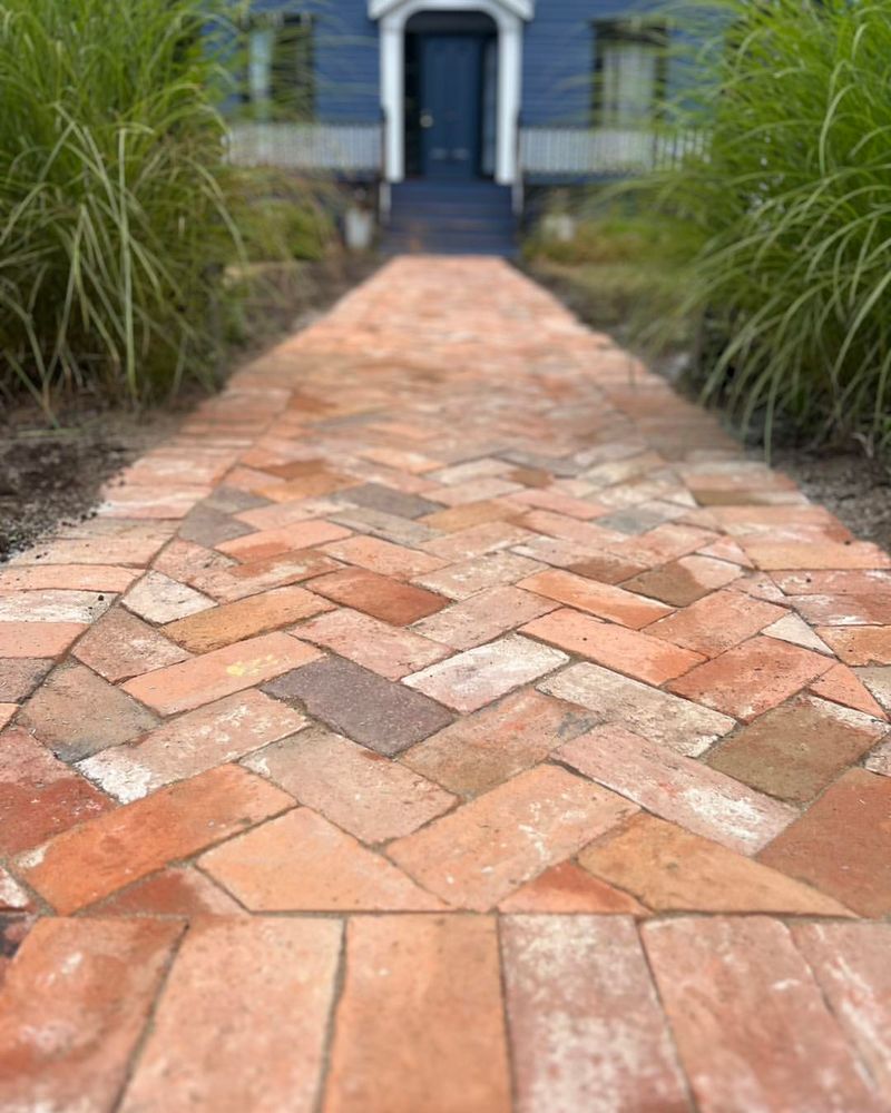 Recycled Brick Herringbone Pattern