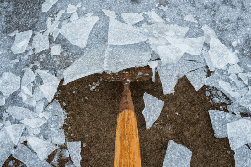 Using Metal Or Sharp Tools To Remove Ice