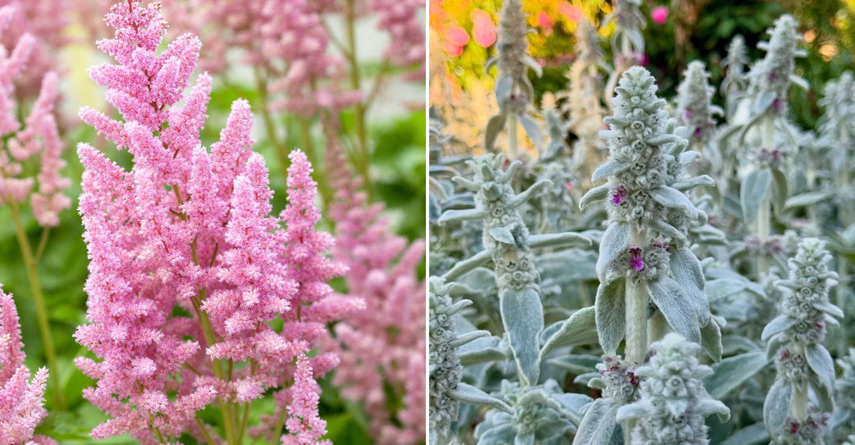astilbe and lams ear plant