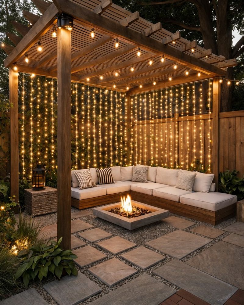 String Lights And Lanterns Create Magical Evening Ambiance