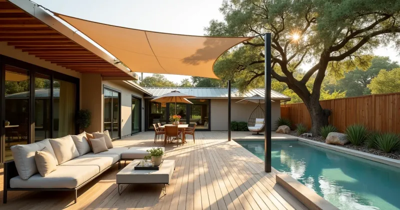 Add Pergolas Or Shade Sails For Protection From The Texas Sun