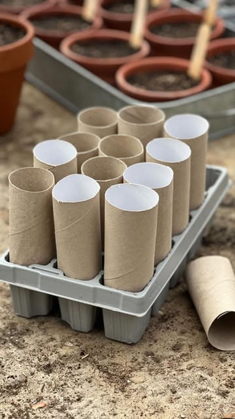 Line A Tray With Rolls For A No-Mess Seed-Starting Station
