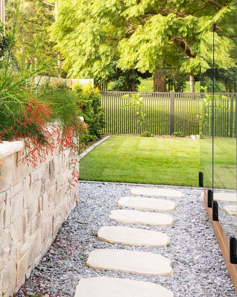 Pea Gravel And Pavers Combination
