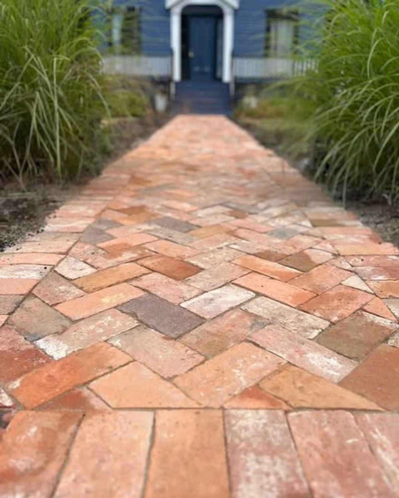 Brick Herringbone Pattern Path