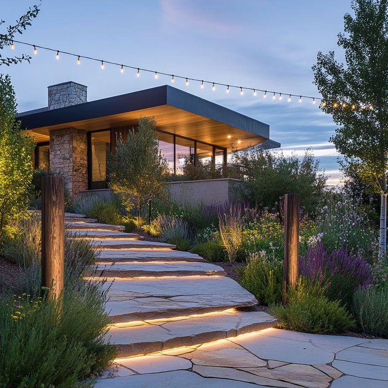 Strategic Lighting That Highlights Architecture And Plants