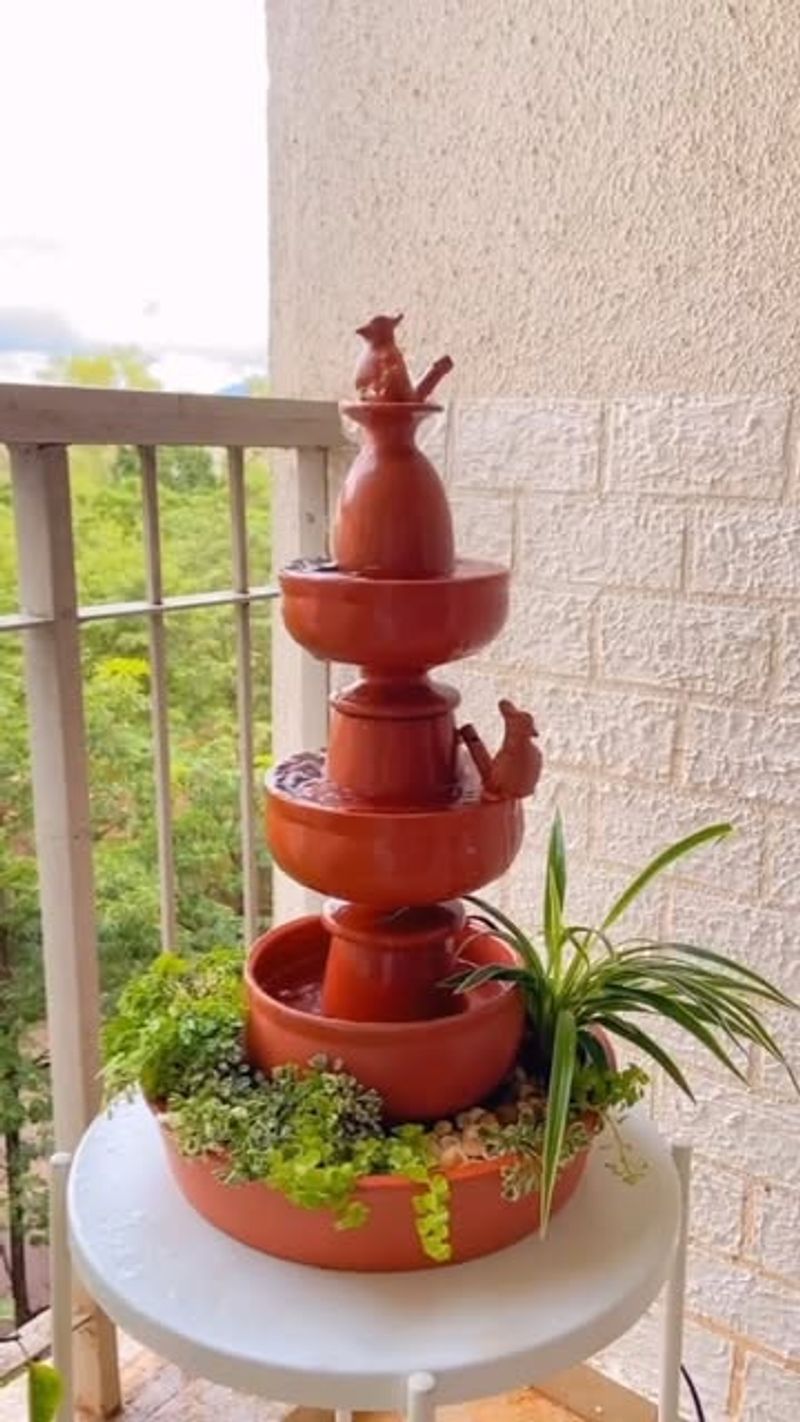 Tiered Terracotta Pot Cascade