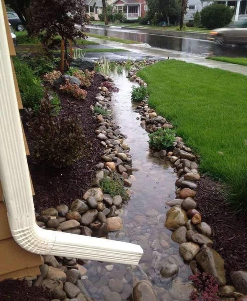 Rain Garden Stone Channels