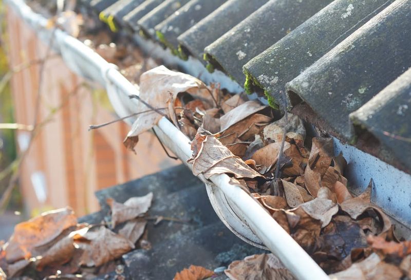 Clogged Gutters Causing Overflow Near Foundation