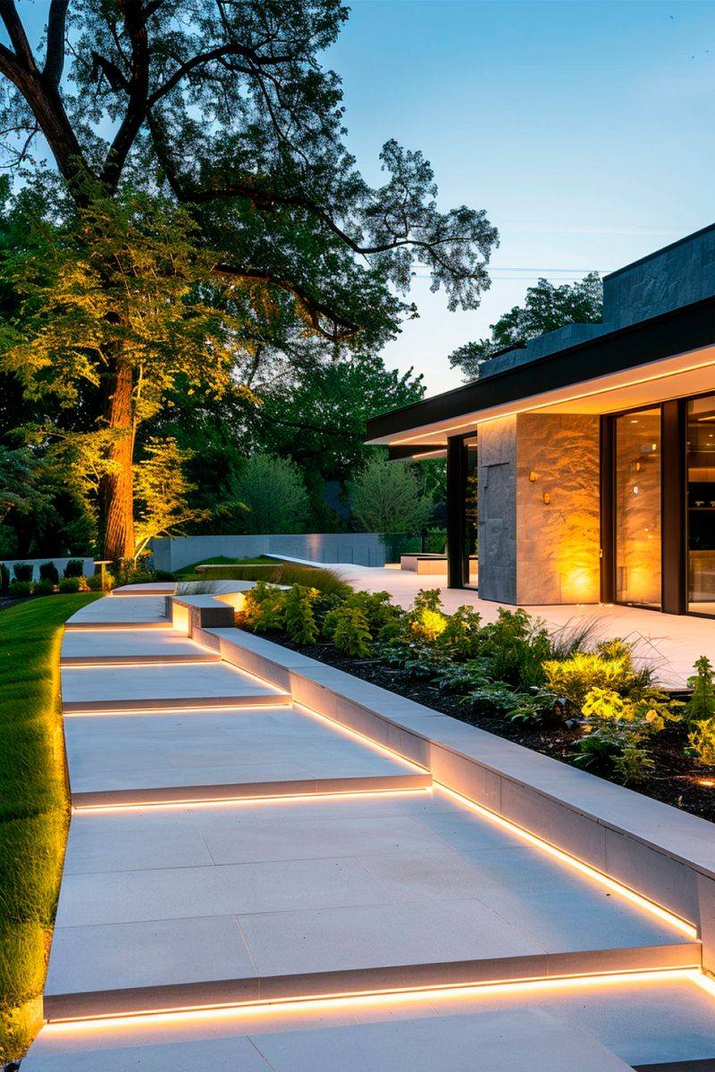 Lighted Paver Pathway