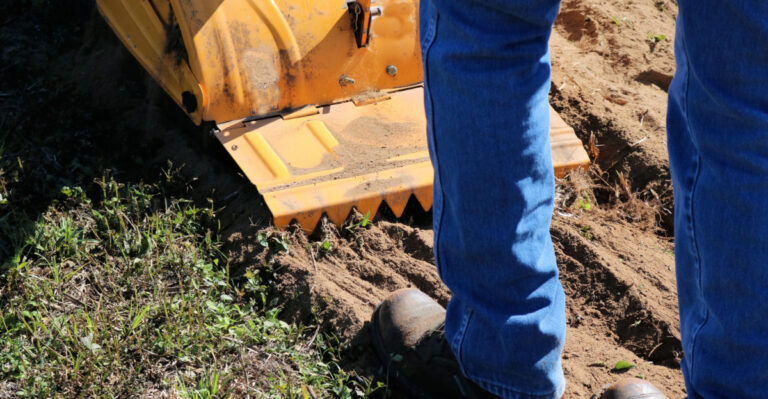 rototilling the garden for planting