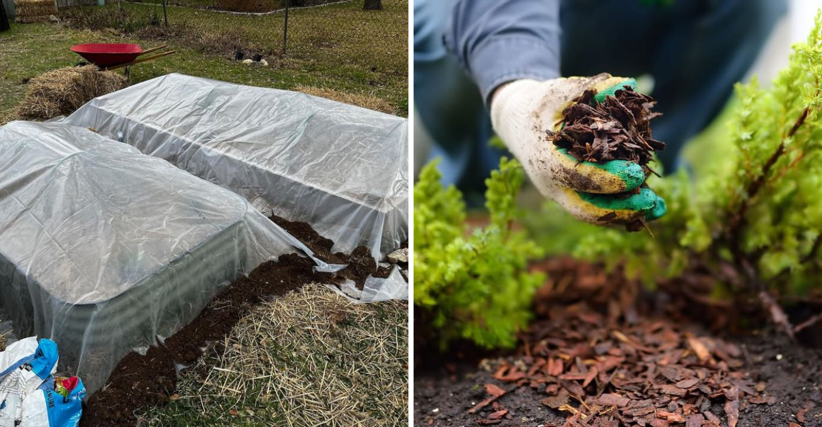 frost cover and mulch