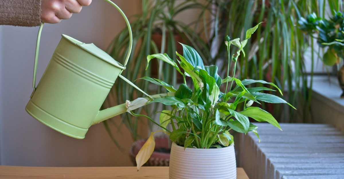watering houseplant (featured image)