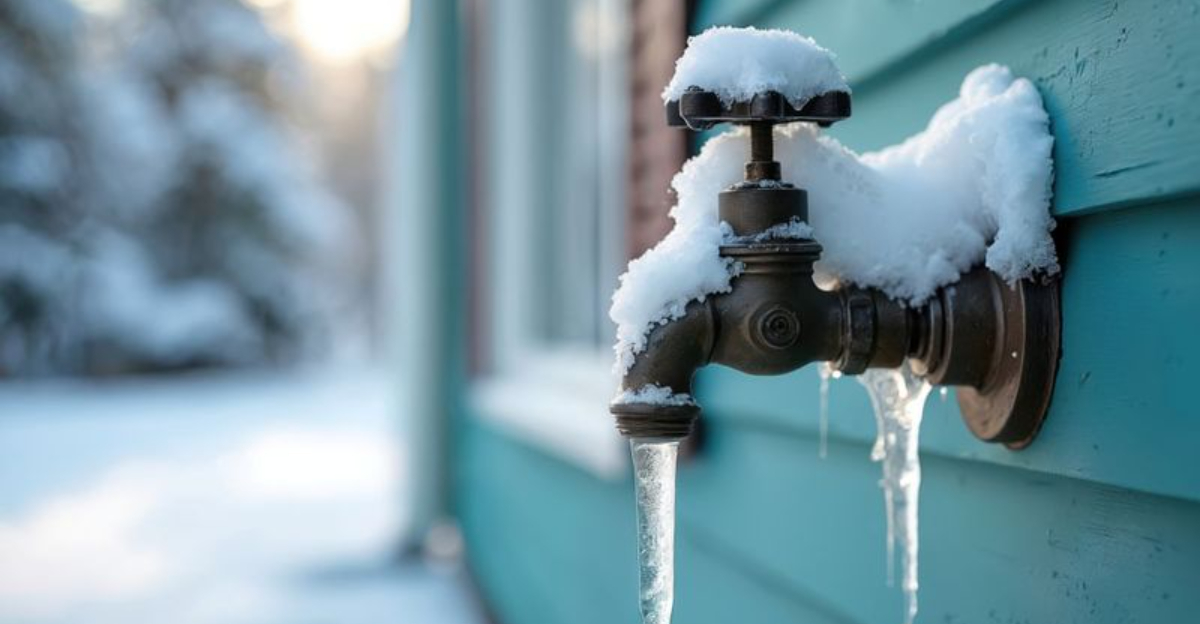 frozen outdoor faucet