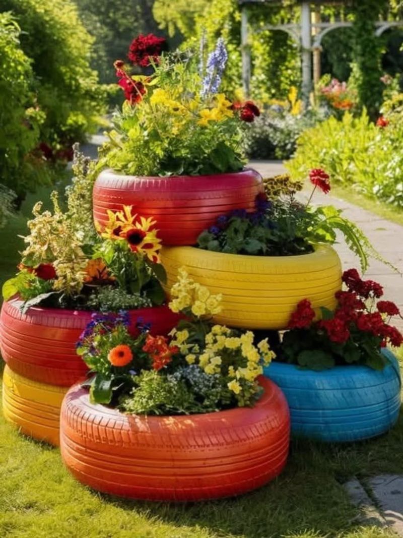 Use Old Tires As Raised Beds For Heat-Loving Plants