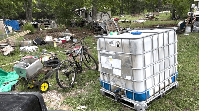 Junk, Debris, Or Scrap Storage In The Yard