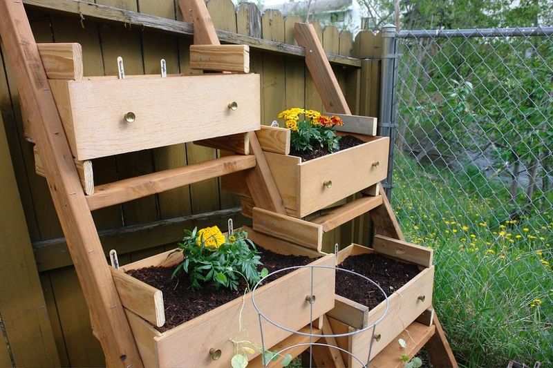 Convert Old Furniture Drawers Into Shallow Planters