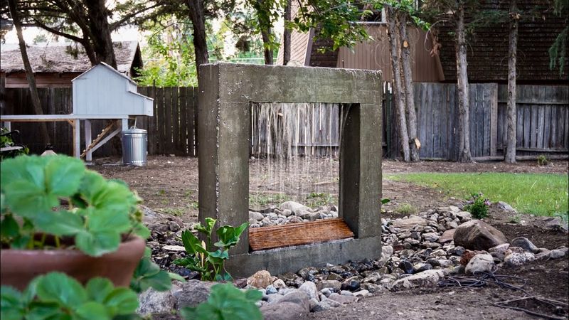 Concrete Block Modern Fountain
