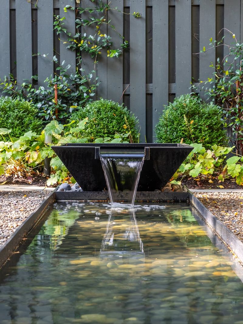 Modern Geometric Concrete Fountain