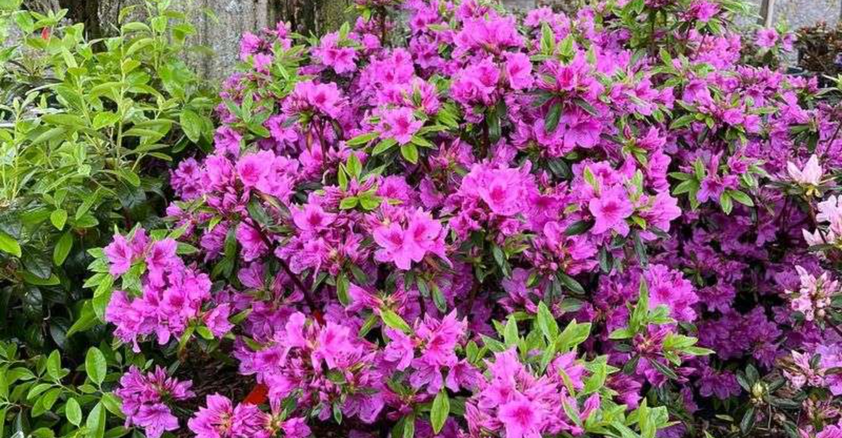 pink azaleas