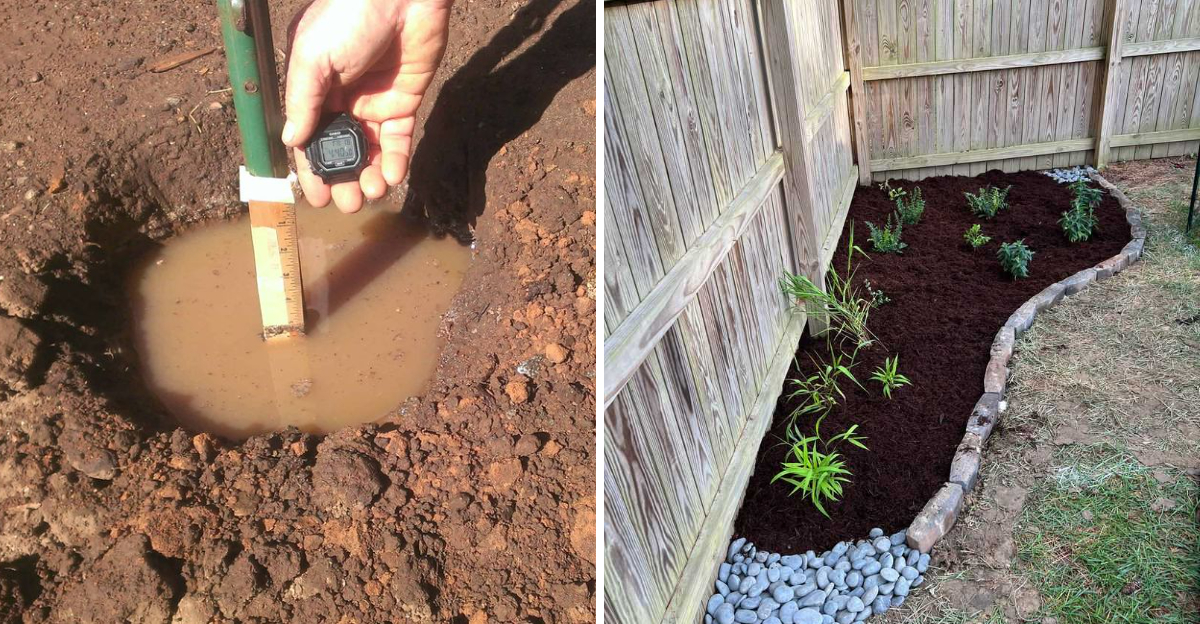testing soil and rain garden