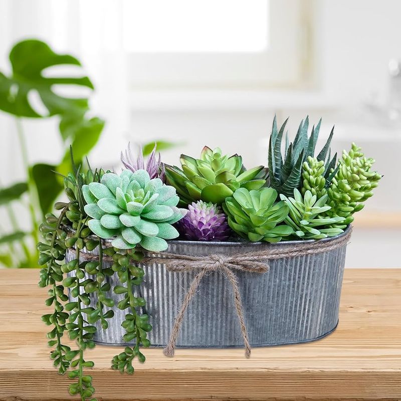 UV-Resistant Faux Succulent Garden