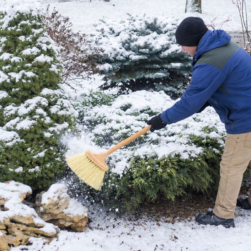 Remove Heavy Snow From Vulnerable Shrubs