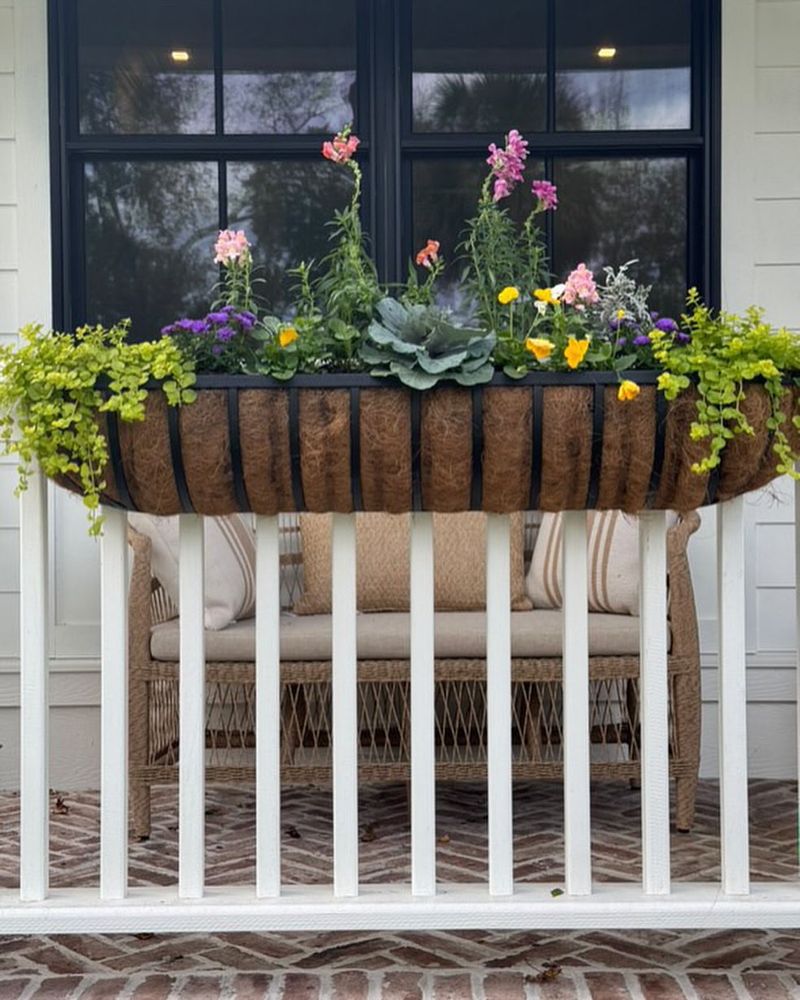 Use Rail Planters For Flowers Or Trailing Greens