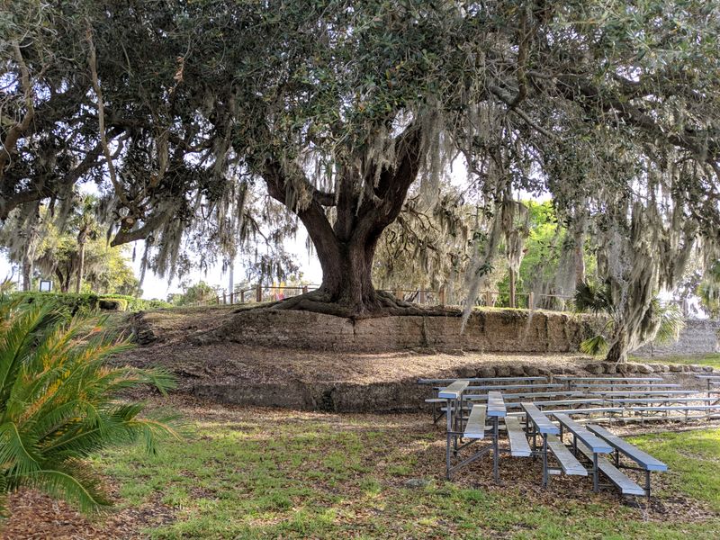 Darien Waterfront Park With Wide Riverfront Oaks