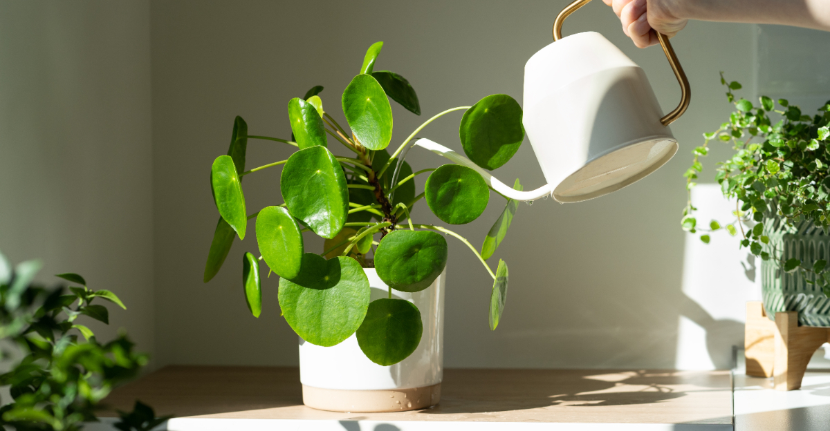 watering money plant