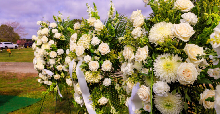 memorial flower arrangement
