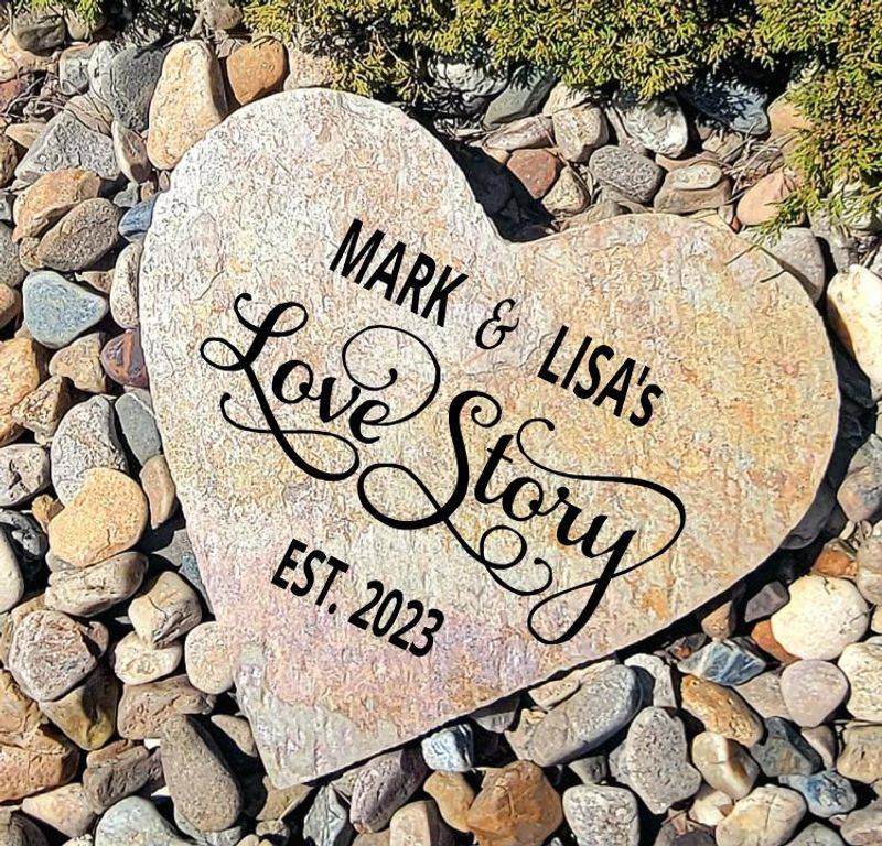Hand Made Garden Stone With Love Message