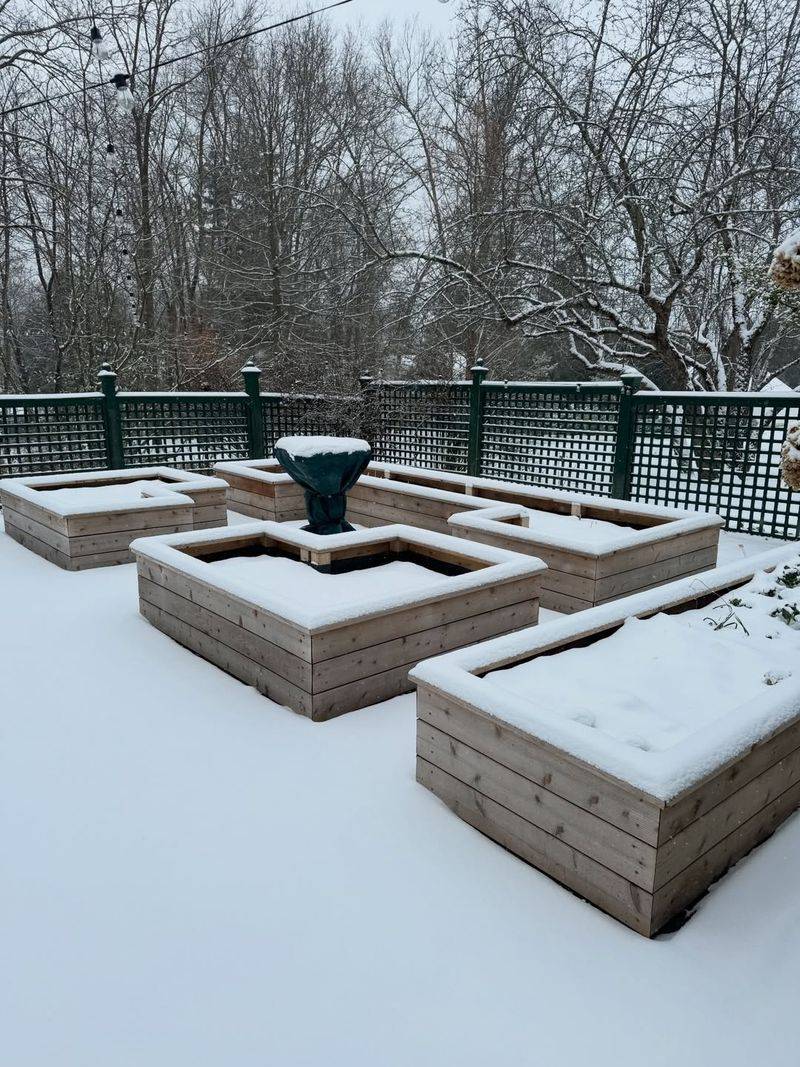 Plan Garden Layout Using Snow-Covered Beds As Reference