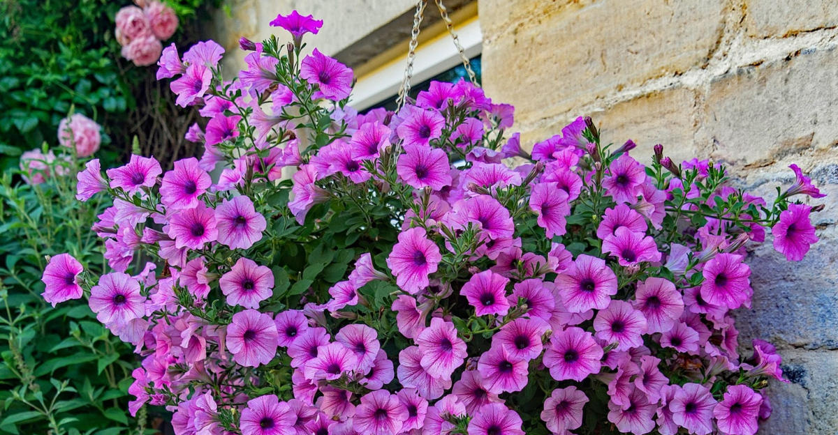 petunias in hanging basket