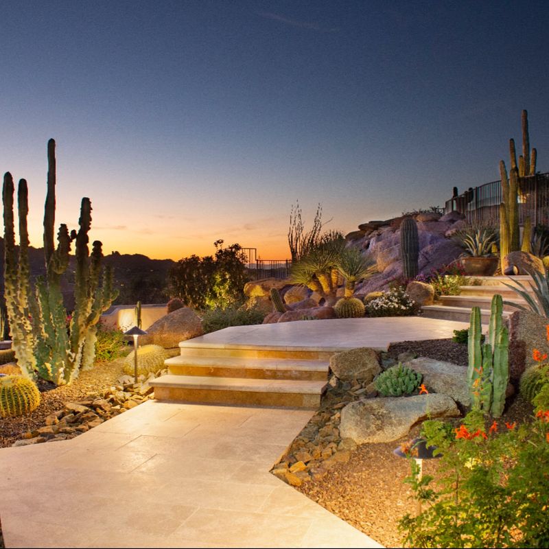 Warm Path Lighting Creates A Clean, Welcoming Entry