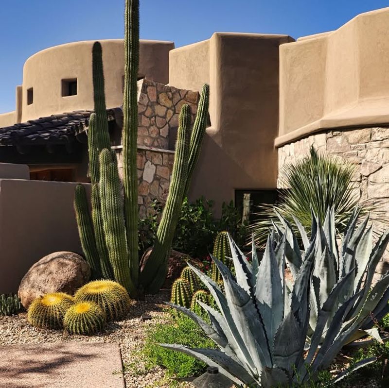 Blue-Gray Tones Complement Stucco, Stone, And Southwestern Finishes
