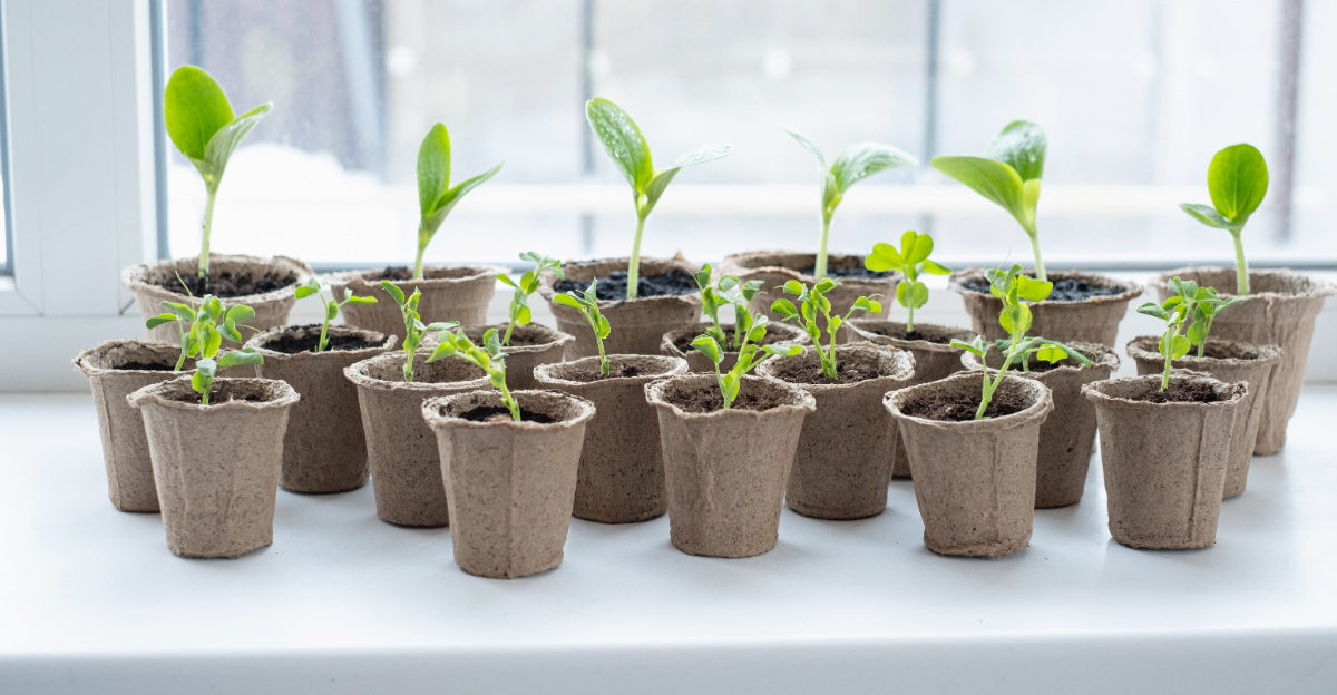 seedlings on window