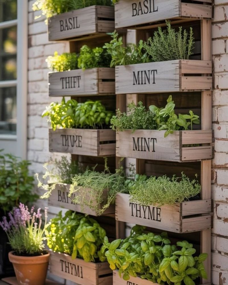 Hang Rustic Wood Frames With Small Potted Plants