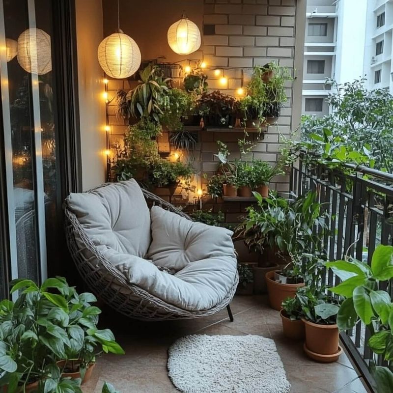 Fairy Light And Plant Combo