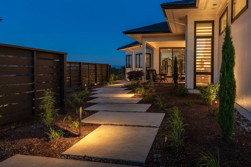 Outdoor Lighting Highlights The Yard At Night