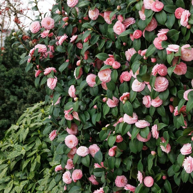 Camellias Double As A Privacy Screen With Winter Blooms