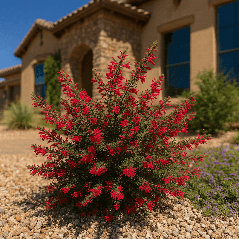 Valentine Bush Offers Bright Red Winter Flowers In Full Sun