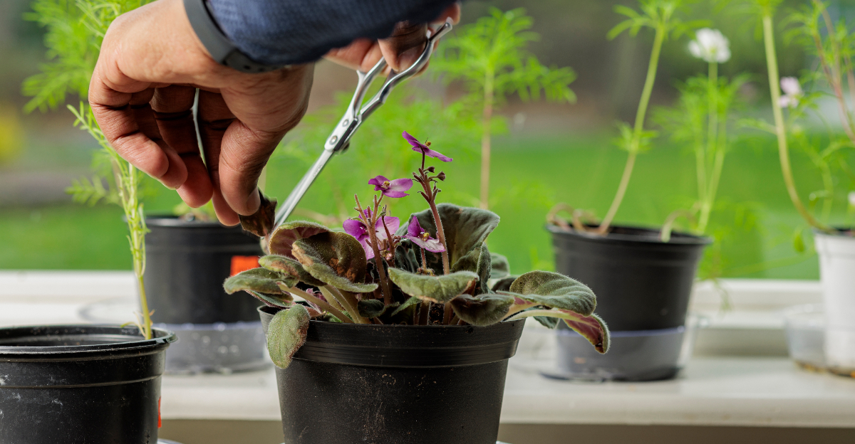 pruning african violet